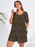 SHOWMALL Women's Plus Pajama Set 2 Piece Loungewear Short Sleeve Tops and Shorts