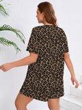 SHOWMALL Women's Plus Pajama Set 2 Piece Loungewear Short Sleeve Tops and Shorts