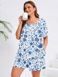 SHOWMALL Women's Plus Pajama Set 2 Piece Loungewear Short Sleeve Tops and Shorts