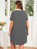 SHOWMALL Womens Nightgown Sleep Shirt Dress V Neck Short Sleeve Sleepwear Dress