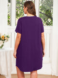 SHOWMALL Womens Nightgown Sleep Shirt Dress V Neck Short Sleeve Sleepwear Dress