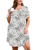 SHOWMALL Womens Nightgown Sleep Shirt Dress V Neck Short Sleeve Sleepwear Dress
