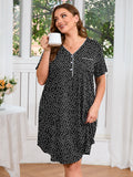 SHOWMALL Womens Nightgown Sleep Shirt Dress V Neck Short Sleeve Sleepwear Dress
