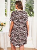 SHOWMALL Womens Nightgown Sleep Shirt Dress V Neck Short Sleeve Sleepwear Dress