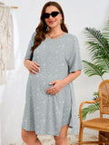 SHOWMALL Women's Plus Size 2 Piece Outfit Sets, Dark Short Sleeve Side Split Tunic Tops and Biker Shorts Sets, Summer Soft Loungewear
