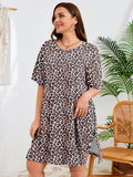 SHOWMALL Women's Plus Size 2 Piece Outfit Sets, Dark Short Sleeve Side Split Tunic Tops and Biker Shorts Sets, Summer Soft Loungewear