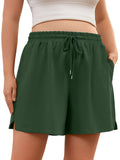 SHOWMALL Women's Plus Size Activewear Shorts, Soft Cotton Lounge Shorts with Pockets & Side Slits, Gym Shorts