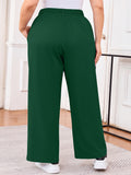 SHOWMALL Women's Plus Size Sweatpants High Waisted Wide Leg Lounge Pants with Pockets Drawstring Elastic Waist Casual Loose Palazzo Pants