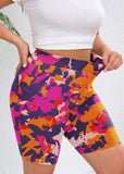 SHOWMALL Women Plus Workout Biker Shorts 8" High Waisted Tummy Control