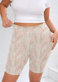 SHOWMALL Women Plus Workout Biker Shorts 8" High Waisted Tummy Control