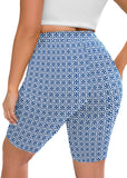 SHOWMALL Women Plus Workout Biker Shorts 8" High Waisted Tummy Control