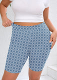 SHOWMALL Women Plus Workout Biker Shorts 8" High Waisted Tummy Control