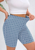 SHOWMALL Women Plus Workout Biker Shorts 8" High Waisted Tummy Control