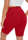 SHOWMALL Women Plus Workout Biker Shorts 8" High Waisted Tummy Control