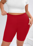 SHOWMALL Women Plus Workout Biker Shorts 8" High Waisted Tummy Control