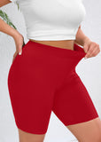 SHOWMALL Women Plus Workout Biker Shorts 8" High Waisted Tummy Control