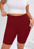 SHOWMALL Women Plus Workout Biker Shorts 8" High Waisted Tummy Control