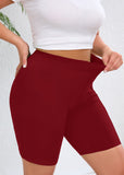 SHOWMALL Women Plus Workout Biker Shorts 8" High Waisted Tummy Control
