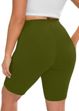 SHOWMALL Women Plus Workout Biker Shorts 8" High Waisted Tummy Control