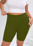 SHOWMALL Women Plus Workout Biker Shorts 8" High Waisted Tummy Control