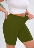 SHOWMALL Women Plus Workout Biker Shorts 8" High Waisted Tummy Control