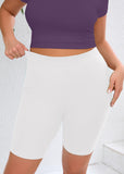 SHOWMALL Women Plus Workout Biker Shorts 8" High Waisted Tummy Control