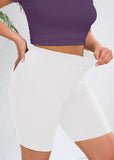 SHOWMALL Women Plus Workout Biker Shorts 8" High Waisted Tummy Control