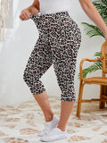 SHOWMALL Women's Plus Size High Waisted Capri Yoga Leggings with Pockets, Tummy Control Cropped Workout Pants for Gym & Running