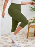 SHOWMALL Women's Plus Size High Waisted Capri Yoga Leggings with Pockets, Tummy Control Cropped Workout Pants for Gym & Running