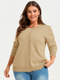 SHOWMALL Plus Size Cardigan Sweaters for Women Lightweight Fall Outfits Long Sleeve Button Down Knit Shrugs