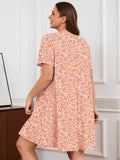 SHOWMALL Nightgowns for Plus Women Soft Short Sleeve Pajama Dress with Pockets for Sleep Night