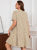 SHOWMALL Nightgowns for Plus Women Soft Short Sleeve Pajama Dress with Pockets for Sleep Night