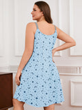 SHOWMALL Sleeveless Nightgowns for Plus Women Sleepwear Wide Strap Sleep Shirt Pleated Scoopneck Lounge Dress with Pockets