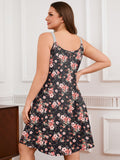 SHOWMALL Sleeveless Nightgowns for Plus Women Sleepwear Wide Strap Sleep Shirt Pleated Scoopneck Lounge Dress with Pockets