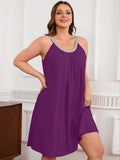 SHOWMALL Sleeveless Nightgowns for Plus Women Sleepwear Wide Strap Sleep Shirt Pleated Scoopneck Lounge Dress with Pockets