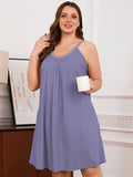 SHOWMALL Sleeveless Nightgowns for Plus Women Sleepwear Wide Strap Sleep Shirt Pleated Scoopneck Lounge Dress with Pockets