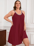 SHOWMALL Sleeveless Nightgowns for Plus Women Sleepwear Wide Strap Sleep Shirt Pleated Scoopneck Lounge Dress with Pockets