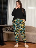 SHOWMALL Plus Size Pajamas for Women Long Sleeve Sleepwear Soft Loungewear 2 Piece Pjs Set with Pockets