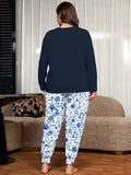 SHOWMALL Plus Size Pajamas for Women Long Sleeve Sleepwear Soft Loungewear 2 Piece Pjs Set with Pockets