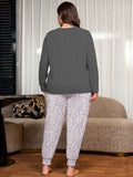 SHOWMALL Plus Size Pajamas for Women Long Sleeve Sleepwear Soft Loungewear 2 Piece Pjs Set with Pockets