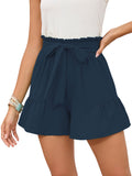 Chiclily Summer High Waist Wide Leg Shorts for Womens Casual Loose Elastic Waist Lounge Beach Shorts with Pockets