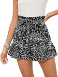 Chiclily Summer High Waist Wide Leg Shorts for Womens Casual Loose Elastic Waist Lounge Beach Shorts with Pockets