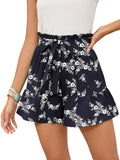 Chiclily Summer High Waist Wide Leg Shorts for Womens Casual Loose Elastic Waist Lounge Beach Shorts with Pockets