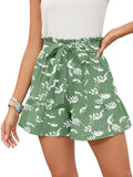 Chiclily Summer High Waist Wide Leg Shorts for Womens Casual Loose Elastic Waist Lounge Beach Shorts with Pockets