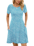 Chiclily Women's Summer Dresses Casual T Shirt Dresses Light Short Sleeve Flowy Beach Sundress with Pockets