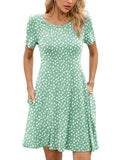 Chiclily Women's Summer Dresses Casual T Shirt Dresses Light Short Sleeve Flowy Beach Sundress with Pockets