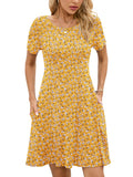Chiclily Women's Summer Dresses Casual T Shirt Dresses Light Short Sleeve Flowy Beach Sundress with Pockets