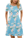 Chiclily Women's Summer Dresses Casual T Shirt Dresses Light Short Sleeve Flowy Beach Sundress with Pockets