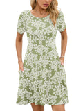 Chiclily Women's Summer Dresses Casual T Shirt Dresses Light Short Sleeve Flowy Beach Sundress with Pockets