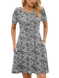 Chiclily Women's Summer Dresses Casual T Shirt Dresses Light Short Sleeve Flowy Beach Sundress with Pockets